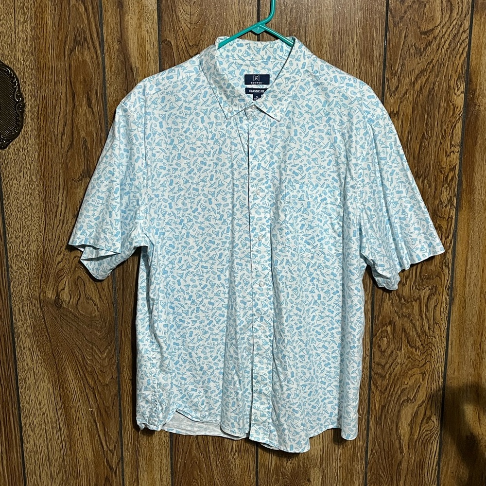 George Brand Men’s Blue Patterned Shirt